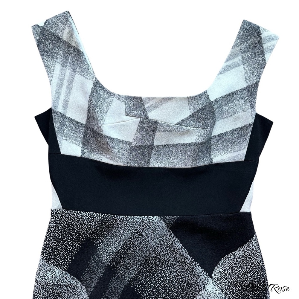 Roland Moutet Black White Plaid Sheath Dress Sz Us 8 View 3